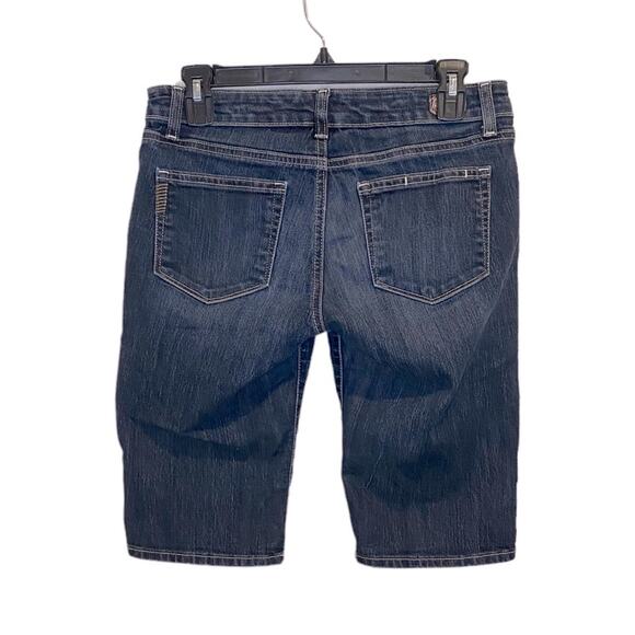 Paige Canyon Shorts Women's Bermuda Mid-Rise Medium Washed Denim Blue Size 27 - Picture 2 of 13